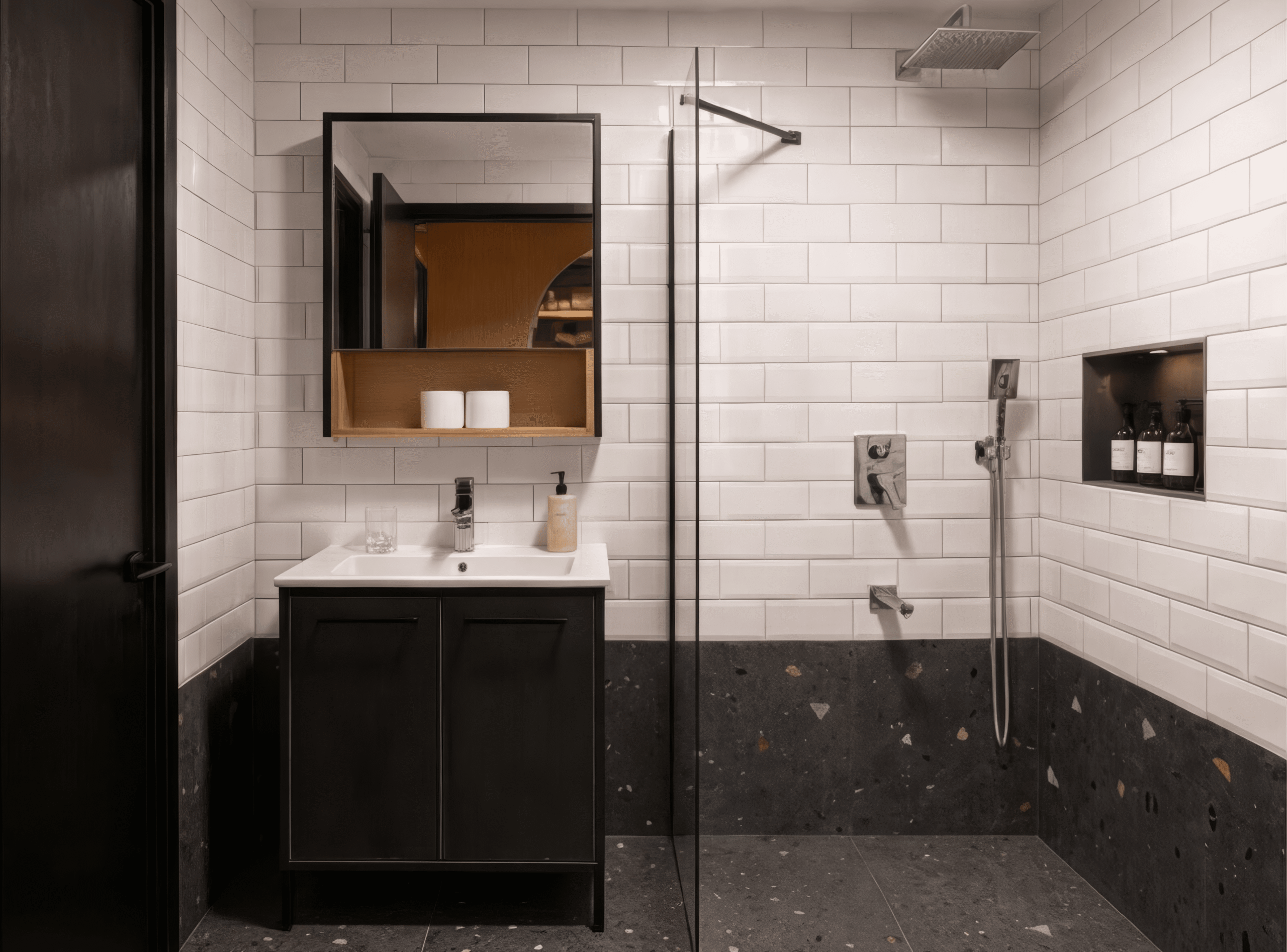 Yenilenmiş modern banyo tasarımı