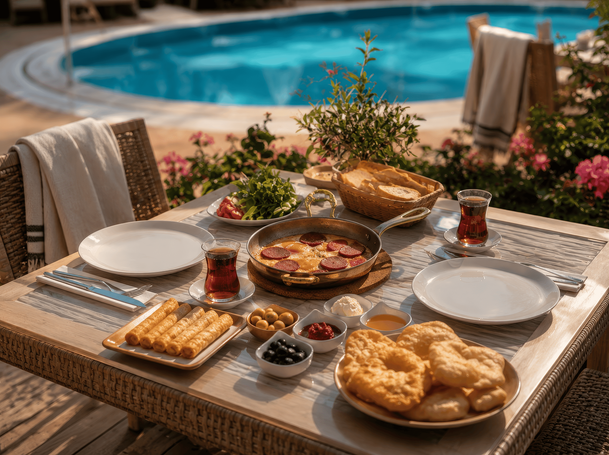Geleneksel Türk kahvaltısı sunumu